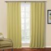 TWOPAGES Room Darkening Curtain Drape 108 Inches Long, Polyester Linen Window Curtain 4-in-1 Header Rod Pocket Flat Hooks Back Tab Hook Belt for Living Room, Kiwi, 72W x 108L, 1 Panel view 1