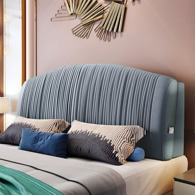 Headboard Backrest Upholstered Wall Pillow Fleece Reading Pillow Daybed Cushion Neck Back Cushion Lumbar Support Pad with Removable Cover,A,with headboard 78.7"/200cm