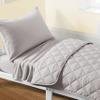 FLXXIE Toddler Bedding Set - 4 Piece Microfiber Crib Sheet Set, Crib Bedding Set Includes Quilted Comforter, Flat Top Sheet, Fitted Sheet, Envelope Pillow Case for Boys and Girls, Somke Grey view 1