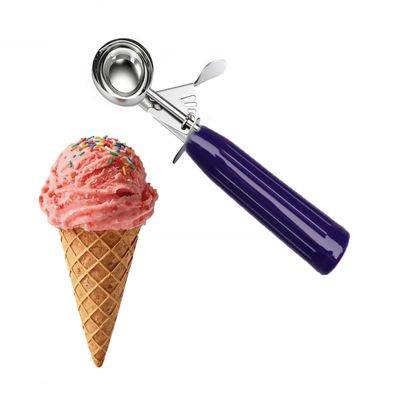 TOPKITCHEN Commercial-Grade Ice Cream Scoop 0.75 oz, 18/8 Stainless Steel Cookie Scoop with Plastic Handle, Portion Control Disher Scoop for Bakeries, Restaurants & Dessert Shops, #40, Purple
