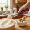 TOPKITCHEN Commercial-Grade Ice Cream Scoop 0.75 oz, 18/8 Stainless Steel Cookie Scoop with Plastic Handle, Portion Control Disher Scoop for Bakeries, Restaurants & Dessert Shops, #40, Purple view 4