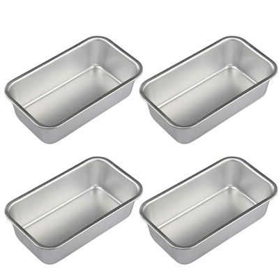 Kichvoe 4.7 * 2.7Inch Baking Pan Aluminum Alloy Bread Box Loaf Pan Set of 4, Loaf Pans Nonstick Baking Loaf Pan Meatloaf Cake Pan for Home Kitchen Restaurant Square Cake Pan Bread Pan
