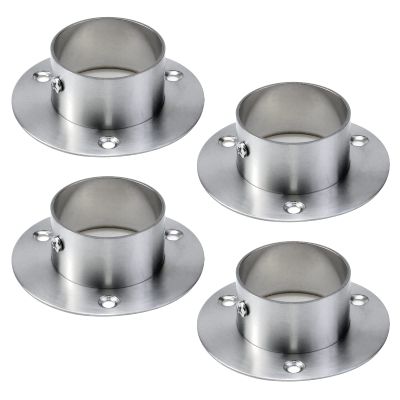 Antrader 4-Pack Stainless Steel Closet Rod Flange 2-Inch Dia. Heavy Duty Socket Bracket Support Holder for PipeSilver