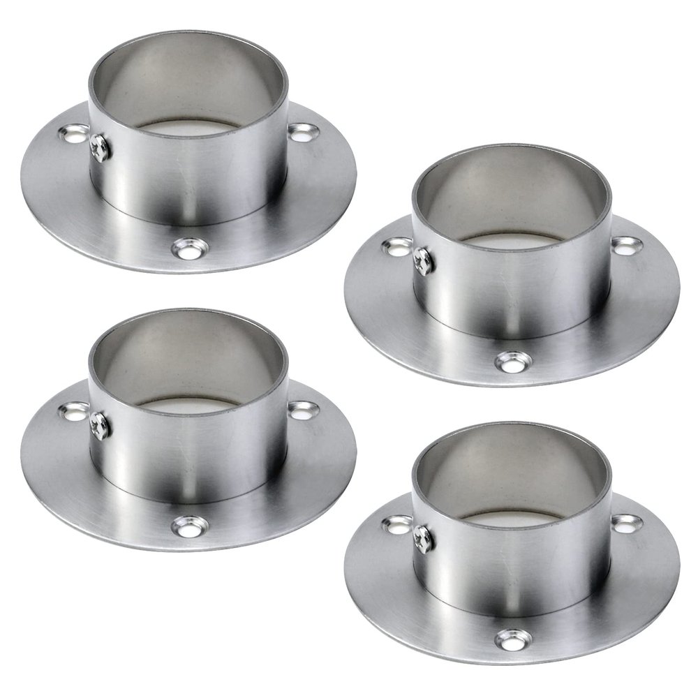 Antrader 4-Pack Stainless Steel Closet Rod Flange 2-Inch Dia. Heavy Duty Socket Bracket Support Holder for PipeSilver