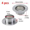 Antrader 4-Pack Stainless Steel Closet Rod Flange 2-Inch Dia. Heavy Duty Socket Bracket Support Holder for PipeSilver view 2
