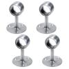 Antrader 1-1/2" Curtain Rod Ceiling Mount Bracket, Stainless Steel Flange Bracket, Shower Curtain Wardrobe Closet Rod Holder with Screws, Silver - Pack of 4 view 1