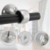 Antrader 1-1/2" Curtain Rod Ceiling Mount Bracket, Stainless Steel Flange Bracket, Shower Curtain Wardrobe Closet Rod Holder with Screws, Silver - Pack of 4 view 2