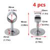 Antrader 1-1/2" Curtain Rod Ceiling Mount Bracket, Stainless Steel Flange Bracket, Shower Curtain Wardrobe Closet Rod Holder with Screws, Silver - Pack of 4 view 3