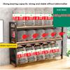 GUODDM 2 Tier Desktop Bookcase - Multipurpose Wood Countertop Hutch Bookshelf, with Grid Storage Storage Rack, Adjustable Display Shelf Rack Organizer, for Dorm Office Home view 4