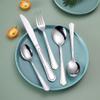 20 Silverware Set for 4 Durable 18/10 Stainless Steel Bordered Flatware Sets Home Kitchen for Cutlery Utensil Mirror Polished view 3