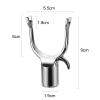 1 Piece U-Shaped Metal Utility Hook for Closet Pole - Replacement Hook, Long Reach, Silver view 2