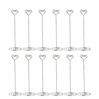 Place Card Holders, Table Picture Holder Heart Shape Menu Memo Clips for Wedding, Anniversary Party, Birthday Party, Restaurant, 12pcs 9 Tall