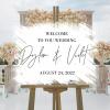 And So Adventure Begins Personalized Wedding Welcome Sign Painted Back White Welcome Sign Romantic Acrylic Wedding Decor Engagement Sign 18x24in Engagement Party Gift to Bride and Groom view 4
