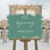 and So Adventure Begins Personalized Wedding Welcome Sign Green Teal Paint Back Wedding Welcome Sign Classic Acrylic Welcome Wedding Poster Entrance Decor Sign 16x24in Engagement Party Gift view 4