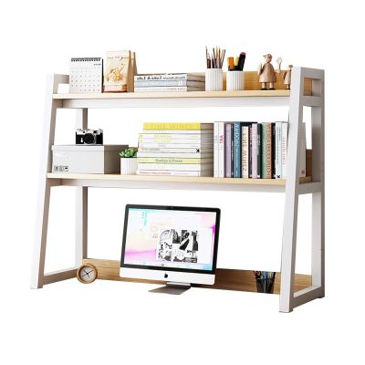 GUODDM Ladder Bookcase for Computer Desktop - 2 Tier Adjustable Display Shelf Rack Organizer, Multipurpose Countertop Hutch Bookshelf, Wood Countertop Decor Shelves, for Home Dorm Office Supplies