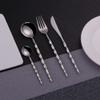 16 Piece Gold Silverware Set 4 18/10 Stainless Steel Flatware Sets Creative Handle Kitchen Cutlery Utensil Include Knife Spoon Fork Teaspoon view 1
