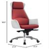 CraftThink Modern Style Swivel Office Chair with Wheels/Armrests Chrome Metal Frame Modern Faux Leather Arm Desk Chair Working Task Chair with Wheels for Office Living Room Bedroom, Red view 2