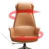 CraftThink Modern Style Swivel Office Chair with Wheels/Armrests Chrome Metal Frame Modern Faux Leather Arm Desk Chair Working Task Chair with Wheels for Office Living Room Bedroom, Red view 3
