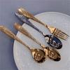 16 Piece Hammered Silverware Set for 4 18/10 Stainless Steel Flatware Kitchen Cutlery Utensil Include Knife Fork Spoon Teaspoon view 2