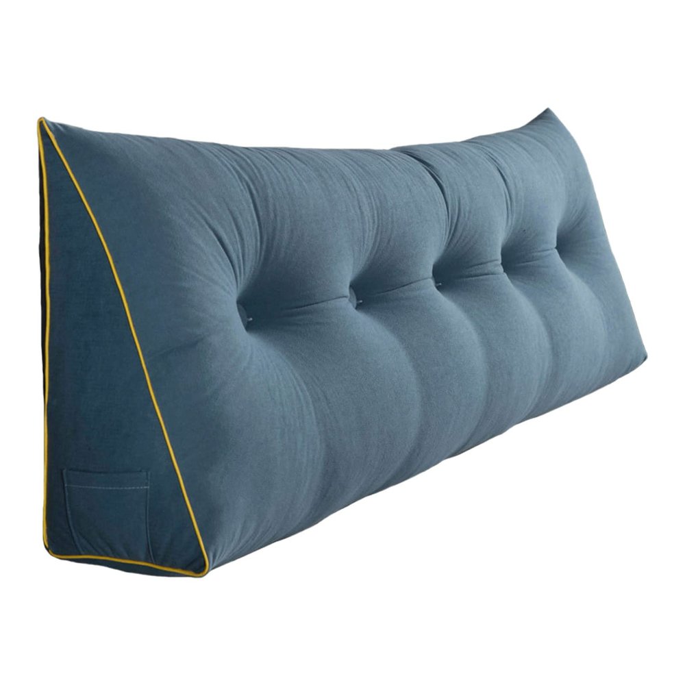 Karnado Bed Wedge Pillow for Headboard Back Support Cushion for Queen Size Bed Comfortable Removable Reading Pillows for Sitting in Bed Adult Soft Long Lumbar Support Pillow
