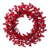 MISNODE Artificial Red Berry Wreath for Front Door, 18 Inch Christmas Berry Wreath Twig Berries Wreath, Artificial Pip Berry Wreath for Valentines Day Holiday Party Wall Window Farmhouse Home Decor view 1
