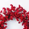 MISNODE Artificial Red Berry Wreath for Front Door, 18 Inch Christmas Berry Wreath Twig Berries Wreath, Artificial Pip Berry Wreath for Valentines Day Holiday Party Wall Window Farmhouse Home Decor view 4