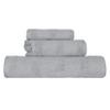 Superior Roma Cotton 3 Piece Assorted Towel Set, Highly Absorbent, Ribbed, Quick-Dry, Shower, Spa Basics, Home Essentials, Solid, Includes; 1 Bath Towel, 1 Hand Towel, 1 Face Towel, Silver view 1