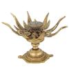 Brass Oil Wick Lamp Aarti Diya Lotus Shape Beautifully Crafted Indian Art Home Decor 4 inch 287 Grams by Indian Collectible view 4
