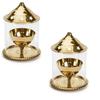 Brass Akhand Diya with Glass Cover for Pooja/Puja | Home | Decoration | Mandir (Golden, 5 inch) by Indian Collectible view 1