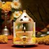 Brass Akhand Diya with Glass Cover for Pooja/Puja | Home | Decoration | Mandir (Golden, 5 inch) by Indian Collectible view 4