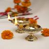 Metal Deepak On Stand, Standard, Gold by Indian Collectible view 1