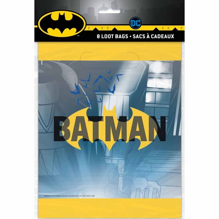 Unique Industries 654255 Batman Loot Bags Normal Size - 8 Piece