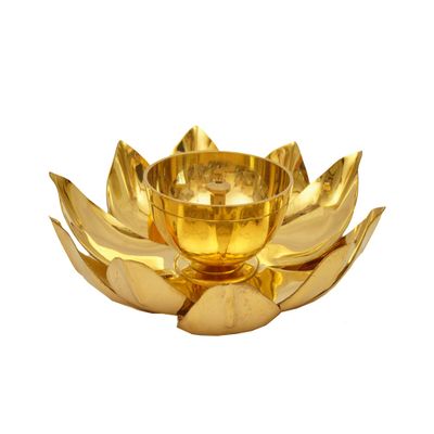 Brass Decorative Diyas in Flower Design Buy Online Diameter 6 inches by Indian Collectible