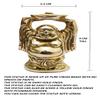 9 cm Shiny Gold Laughing Buddha Statue Brass for Home Decor Brass Home Decorative Item for Living Room Good Luck Wealth and Prosperity Office Antique Gold Finish Gifts Showpiece by Indian Collectible view 4