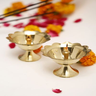 Brass Diwali Diya (Gold) by Indian Collectible
