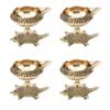 Pure Brass Diyas Indian Puja Oil Lamps - Christmas Diyas Set for Christmas Home Decoration (Pack of 4) by Indian Collectible view 1