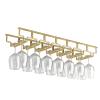 7 slots Under Cabinet Wine Glass Rack, Wine Glasses Hanger, Wine Glass Holder Storage Hanger, Metal glass cup Organizer, for Kitchen, Bar, Restaurant, Screw Install (Size : 77 * 18 * 5.5cm) view 1