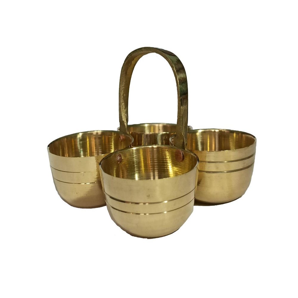 Chomukha Diya Set | 100% Brass | Decorative Diya | by Indian Collectible