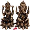Brass Laxmi Ganesh Idol Pair, Standard, Weight - 700 Grams Antique Brown, 2 Piece by Indian Collectible view 1