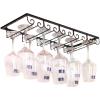 5 slots Wine Glass Rack, Stemware Holder, Wine Glasses Storage Hanger Metal glass cup Organizer, for Cabinet Kitchen Bar view 1