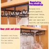 5 slots Wine Glass Rack, Stemware Holder, Wine Glasses Storage Hanger Metal glass cup Organizer, for Cabinet Kitchen Bar view 3