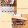 5 slots Wine Glass Rack, Stemware Holder, Wine Glasses Storage Hanger Metal glass cup Organizer, for Cabinet Kitchen Bar view 4