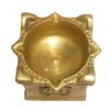 Diya with Tulsi Kyara Design Brass Handicraft Art, Yellow by Indian Collectible view 1