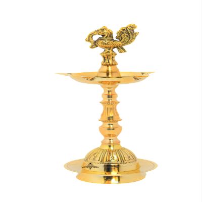 Brass Kuthu Vilakku/ Peacock samai Diya Traditional and Elegant Looking Lamp for Interiors, Pooja and Giftings Size 11" Inch by Indian Collectible