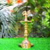 Brass Kuthu Vilakku/ Peacock samai Diya Traditional and Elegant Looking Lamp for Interiors, Pooja and Giftings Size 11" Inch by Indian Collectible view 2