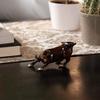 Charging Bull 5 Inches Brass Showpiece, Standard, Brown, Home Decor Showpiece by Indian Collectible view 3