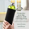 Kitchen Lux 24oz Glass Water Bottles Pack of 4 Nylon Protective Sleeves, Airtight Screw Top Lids, Portable Carrying Loops - Lead, PVC and BPA Free - Water, Smoothie, Juicer, and Beverage Glasses view 4