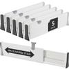 Adjustable Drawer Dividers [Set of 5] Adjustable Length 11" - 17" Drawer Organizers, Locks in Place, Easy-Assemble, Secured, Foam Ends, for Bedroom, Bathroom, Kitchen/Office Organization & Storage view 1