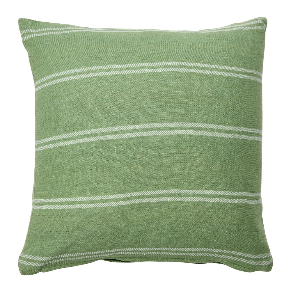 20" Square Interwoven Double-Striped Cotton Pillow Cover