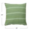 20" Square Interwoven Double-Striped Cotton Pillow Cover view 3